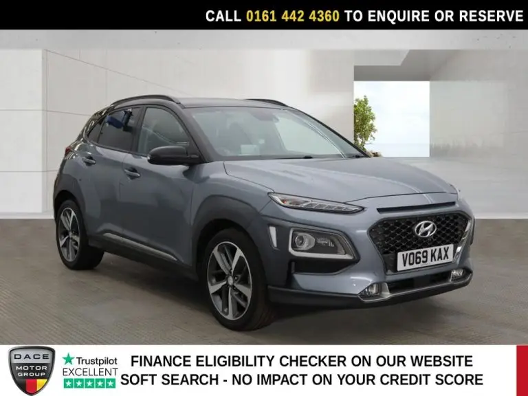 Used 2019 SILVER HYUNDAI KONA SUV 1.6 T-GDi Premium GT SUV 5dr Petrol DCT 4WD Euro 6 (s/s) (177 ps) PETROL (reg. 2019-09-30) (Automatic) for sale in Stockport