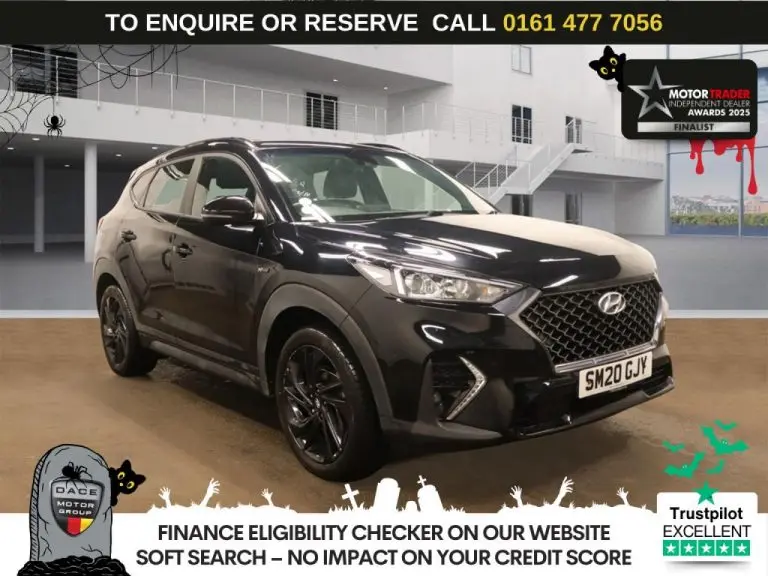 Used 2020 BLACK HYUNDAI TUCSON SUV 1.6 CRDi MHEV N Line SUV 5dr Diesel Hybrid DCT Euro 6 (s/s) (136 ps) DIESEL HYBRID (reg. 2020-08-05) (Automatic) for sale in Stockport