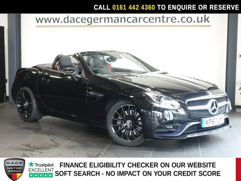 Used 2017 BLACK MERCEDES-BENZ SLC Convertible 1.6 SLC180 AMG Line Convertible 2dr Petrol G-Tronic Euro 6 (s/s) (156 ps) PETROL (reg. 2017-09-27) (Automatic) for sale in Stockport