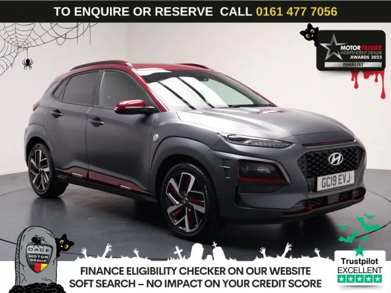 Used 2019 GREY HYUNDAI KONA SUV 1.6 T-GDi Iron Man Edition SUV 5dr Petrol DCT Euro 6 (s/s) (177 ps) PETROL (reg. 2019-06-14) (Automatic) for sale in Stockport