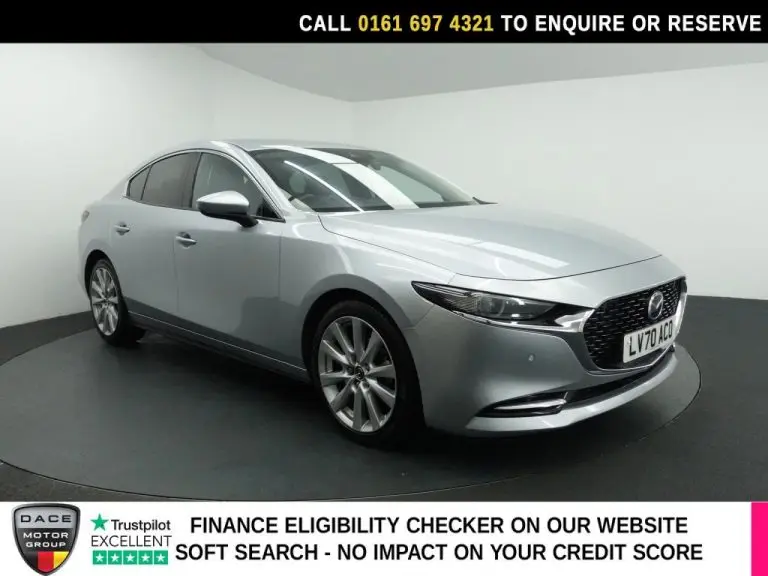 Used 2020 SILVER MAZDA MAZDA3 Saloon 2.0 SKYACTIV-X MHEV GT Sport Tech Saloon 4dr Petrol Auto Euro 6 (s/s) (180 ps) PETROL (reg. 2020-09-30) (Automatic) for sale in Stockport