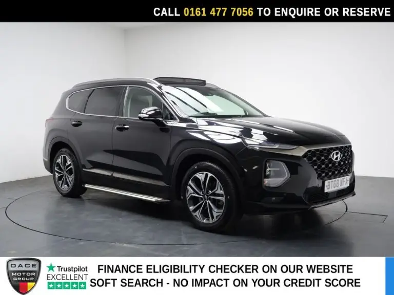 Used 2018 BLACK HYUNDAI SANTA FE SUV 2.2 CRDi Premium SE SUV 5dr Diesel Auto 4WD Euro 6 (s/s) 7 Seat (200 ps) DIESEL (reg. 2018-12-27) (Automatic) for sale in Stockport