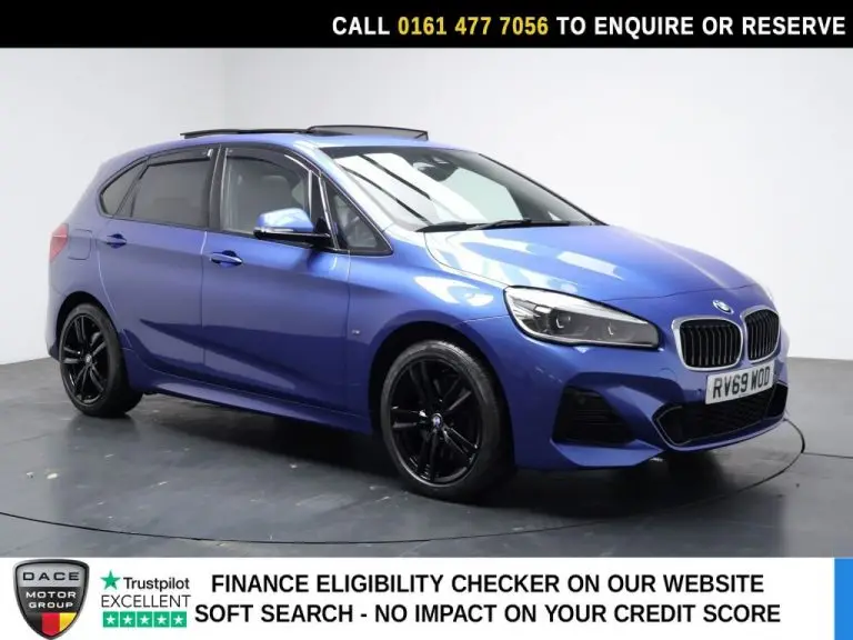 Used 2019 BLUE BMW 2 SERIES ACTIVE TOURER MPV 1.5 225xe 7.6kWh M Sport (Premium) MPV 5dr Petrol Plug-in Hybrid Auto 4WD Euro 6 (s/s) (224 ps) PETROL PLUG-IN HYBRID (reg. 2019-09-30) (Automatic) for sale in Stockport