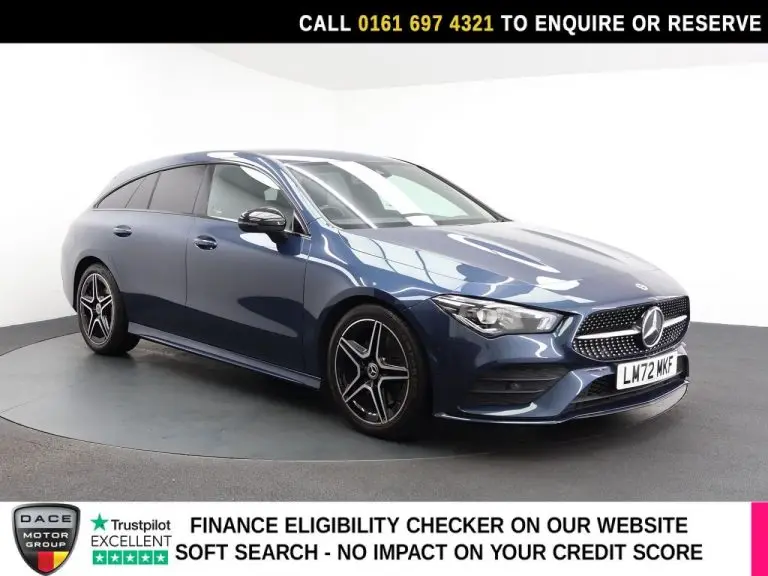 Used 2022 BLUE MERCEDES-BENZ CLA Estate 1.3 CLA200 AMG Line (Executive) Shooting Brake 5dr Petrol 7G-DCT Euro 6 (s/s) (163 ps) PETROL (reg. 2022-09-22) (Automatic) for sale in Stockport