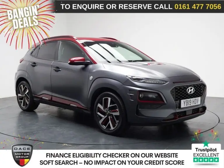 Used 2019 GREY HYUNDAI KONA SUV 1.6 T-GDi Iron Man Edition SUV 5dr Petrol DCT Euro 6 (s/s) (177 ps) PETROL (reg. 2019-04-30) (Automatic) for sale in Stockport