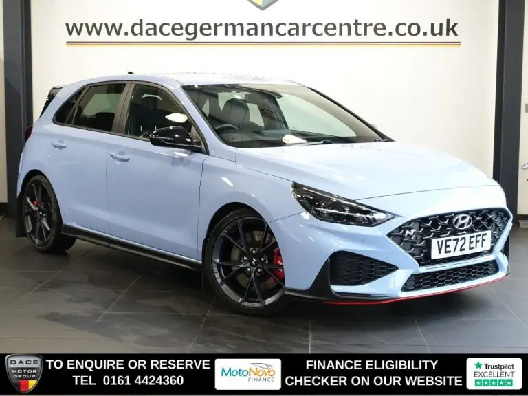 Used 2023 BLUE HYUNDAI I30 Hatchback 2.0 T-GDi N Performance Hatchback 5dr Petrol DCT Euro 6 (s/s) (280 ps) PETROL (reg. 2023-01-07) (Automatic) for sale in Stockport