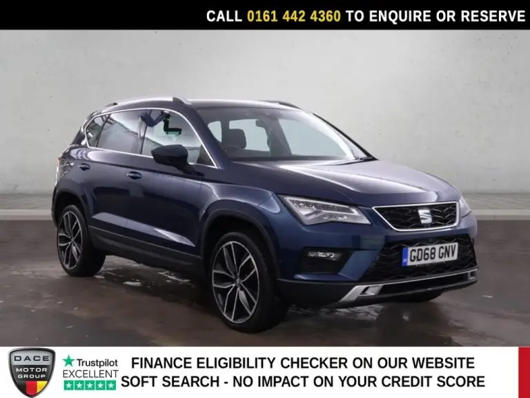 Used 2019 BLUE SEAT ATECA SUV 1.5 TSI EVO XCELLENCE Lux SUV 5dr Petrol DSG Euro 6 (s/s) (150 ps) PETROL (reg. 2019-01-26) (Automatic) for sale in Stockport