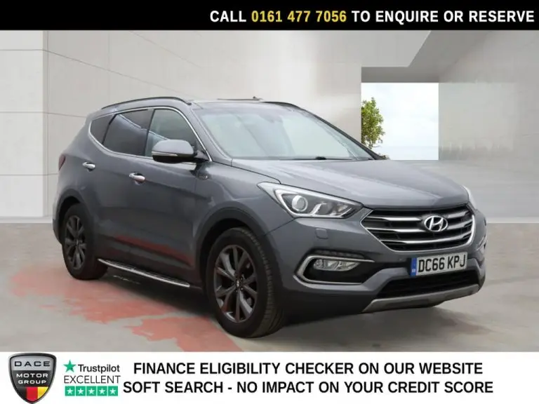 Used 2016 SILVER HYUNDAI SANTA FE SUV 2.2 CRDi Blue Drive Wiggins Edition SUV 5dr Diesel Auto 4WD Euro 6 (s/s) (7 Seat) (200 ps) DIESEL (reg. 2016-11-30) (Automatic) for sale in Stockport