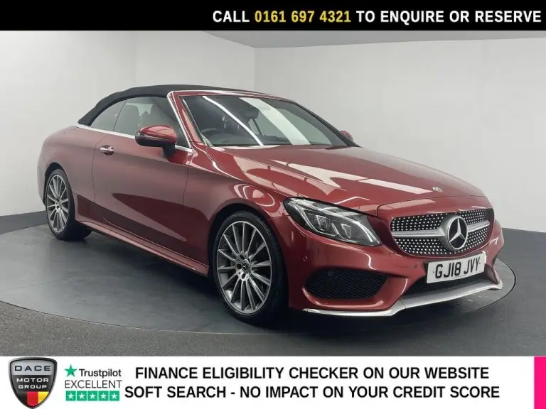 Used 2018 RED MERCEDES-BENZ C CLASS Convertible 2.0 C300 AMG Line (Premium Plus) Cabriolet 2dr Petrol G-Tronic+ Euro 6 (s/s) (245 ps) PETROL (reg. 2018-03-23) (Automatic) for sale in Stockport