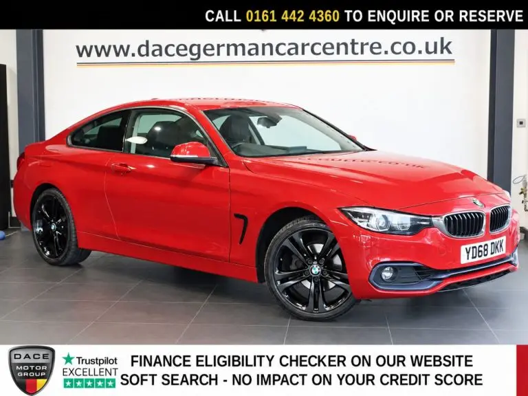 Used 2018 RED BMW 4 SERIES Coupe 2.0 420i Sport Coupe 2dr Petrol Auto xDrive Euro 6 (s/s) (184 ps) PETROL (reg. 2018-09-03) (Automatic) for sale in Stockport