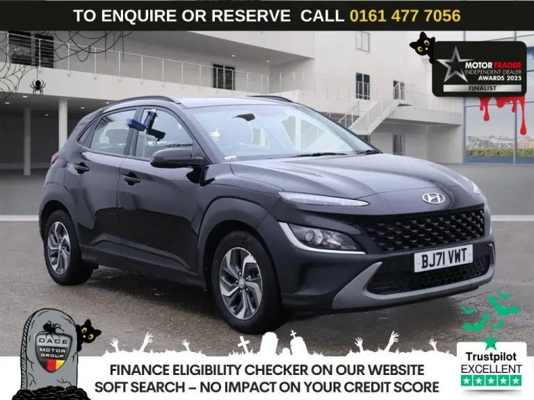 Used 2021 BLACK HYUNDAI KONA SUV 1.6 h-GDi SE Connect SUV 5dr Petrol Hybrid DCT Euro 6 (s/s) (141 ps) PETROL HYBRID (reg. 2021-10-25) (Automatic) for sale in Stockport
