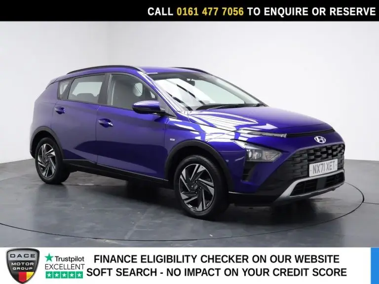 Used 2021 BLUE HYUNDAI BAYON SUV 1.0 T-GDi MHEV SE Connect SUV 5dr Petrol Hybrid DCT Euro 6 (s/s) (100 ps) PETROL HYBRID (reg. 2021-09-24) (Automatic) for sale in Stockport
