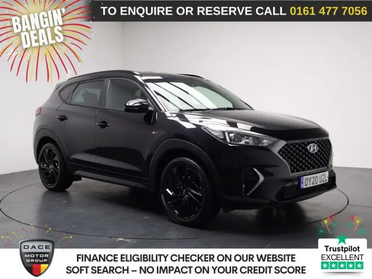 Used 2020 BLACK HYUNDAI TUCSON SUV 1.6 CRDi MHEV N Line SUV 5dr Diesel Hybrid DCT Euro 6 (s/s) (136 ps) DIESEL HYBRID (reg. 2020-03-09) (Automatic) for sale in Stockport