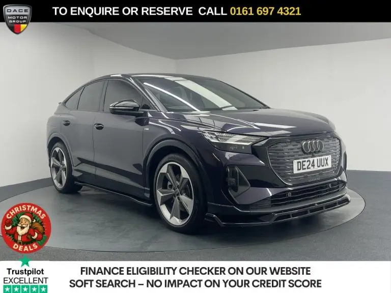 Used 2024 PURPLE AUDI Q4 E-TRON SUV 45 Black Edition Sportback 5dr Electric Auto 82kWh (286 ps) ELECTRIC (reg. 2024-03-14) (Automatic) for sale in Stockport
