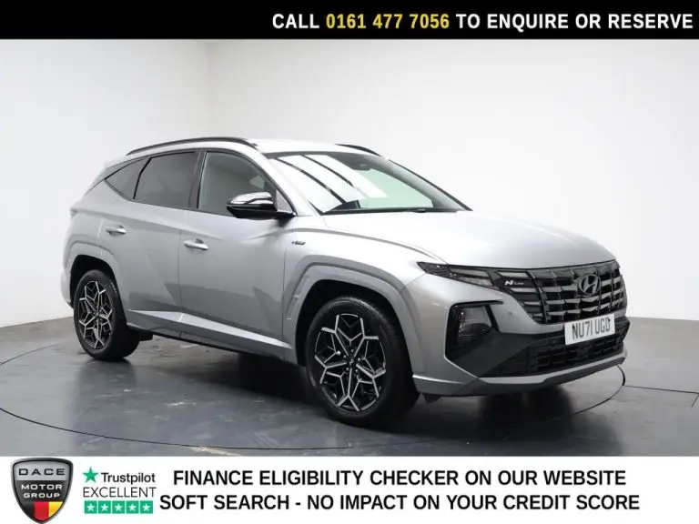 Used 2021 SILVER HYUNDAI TUCSON SUV 1.6 h T-GDi N Line SUV 5dr Petrol Hybrid Auto Euro 6 (s/s) (230 ps) PETROL HYBRID (reg. 2021-09-28) (Automatic) for sale in Stockport