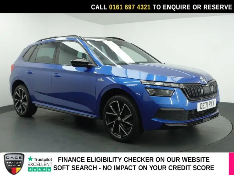 Used 2021 BLUE SKODA KAMIQ SUV 1.0 TSI Monte Carlo SUV 5dr Petrol DSG Euro 6 (s/s) (110 ps) PETROL (reg. 2021-11-29) (Automatic) for sale in Stockport