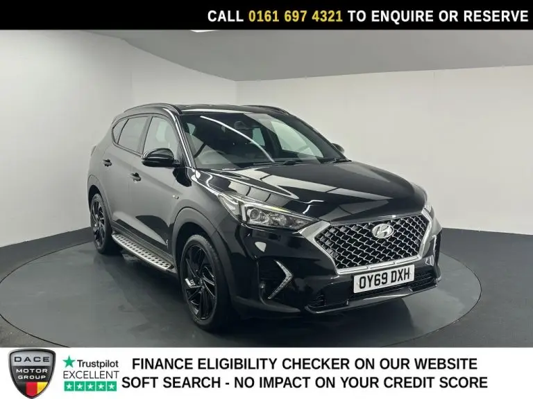 Used 2019 BLACK HYUNDAI TUCSON SUV 1.6 T-GDi N Line SUV 5dr Petrol DCT Euro 6 (s/s) (177 ps) PETROL (reg. 2019-09-10) (Automatic) for sale in Stockport