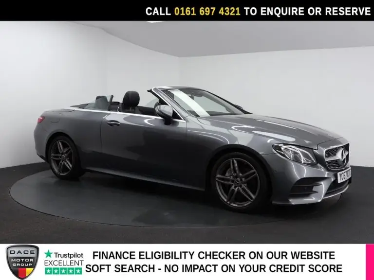 Used 2017 GREY MERCEDES-BENZ E CLASS Convertible 2.0 E220d AMG Line Cabriolet 2dr Diesel G-Tronic+ Euro 6 (s/s) (194 ps) DIESEL (reg. 2017-10-25) (Automatic) for sale in Stockport