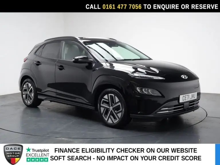 Used 2021 BLACK HYUNDAI KONA SUV 64kWh Ultimate SUV 5dr Electric Auto (10.5kW Charger) (204 ps) ELECTRIC (reg. 2021-09-16) (Automatic) for sale in Stockport