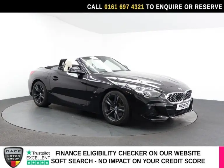 Used 2019 BLACK BMW Z4 Convertible 2.0 20i M Sport Convertible 2dr Petrol Auto sDrive Euro 6 (s/s) (197 ps) PETROL (reg. 2019-04-26) (Automatic) for sale in Stockport