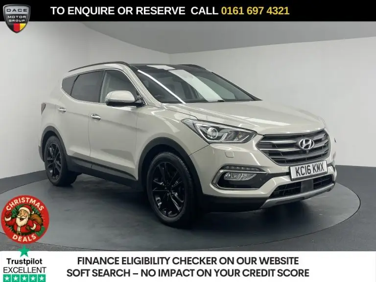Used 2016 BEIGE HYUNDAI SANTA FE SUV 2.2 CRDi Blue Drive Premium SE SUV 5dr Diesel Auto 4WD Euro 6 (s/s) (7 Seat) (200 ps) DIESEL (reg. 2016-05-23) (Automatic) for sale in Stockport